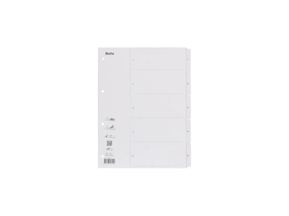 BIELLA Répertoire carton,Smartind. A4 46940501U 1-5, blanc