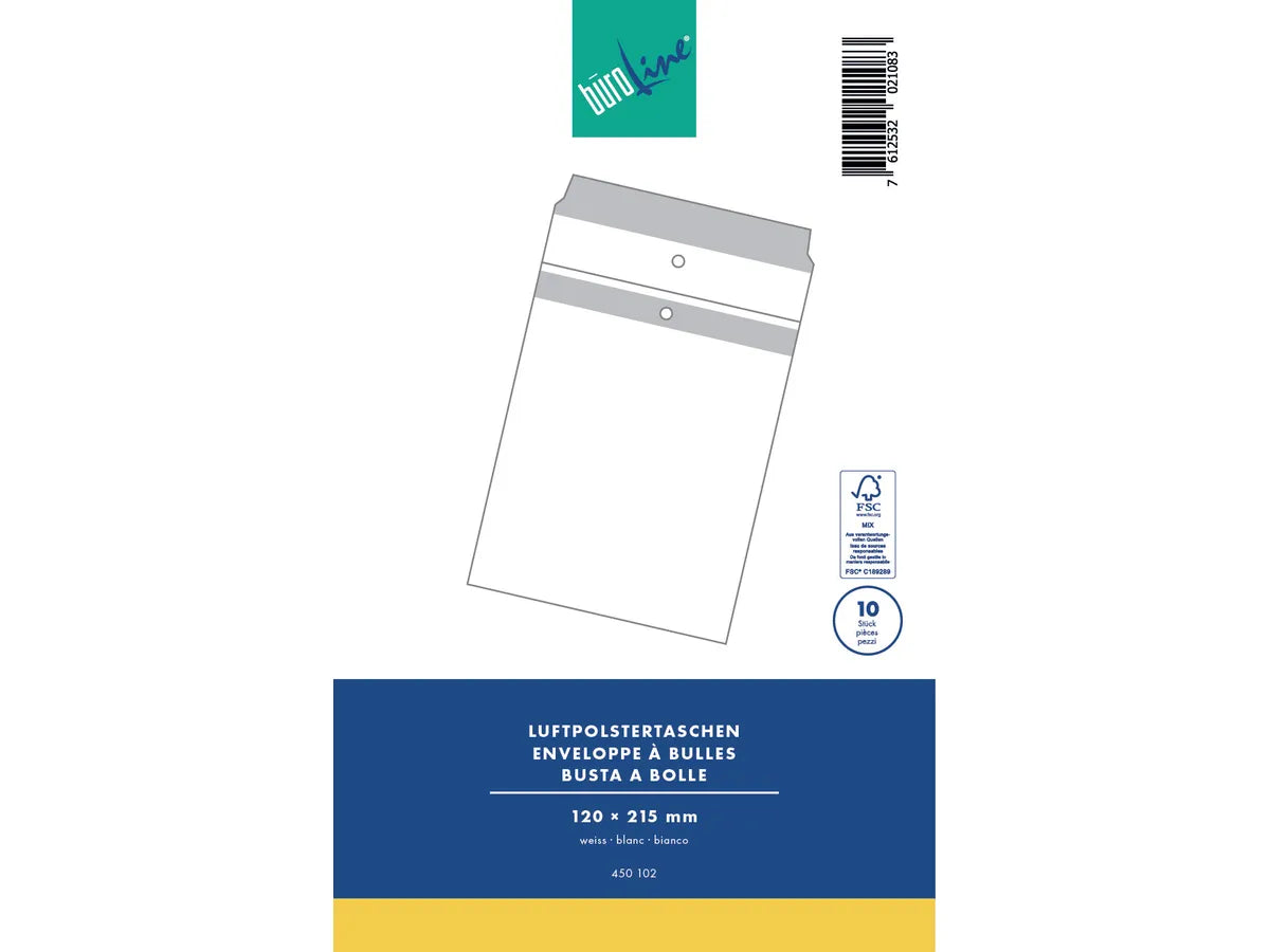 BÜROLINE Enveloppe rembourrée Gr.2 450102 blanc, 10 pcs. 140x225mm