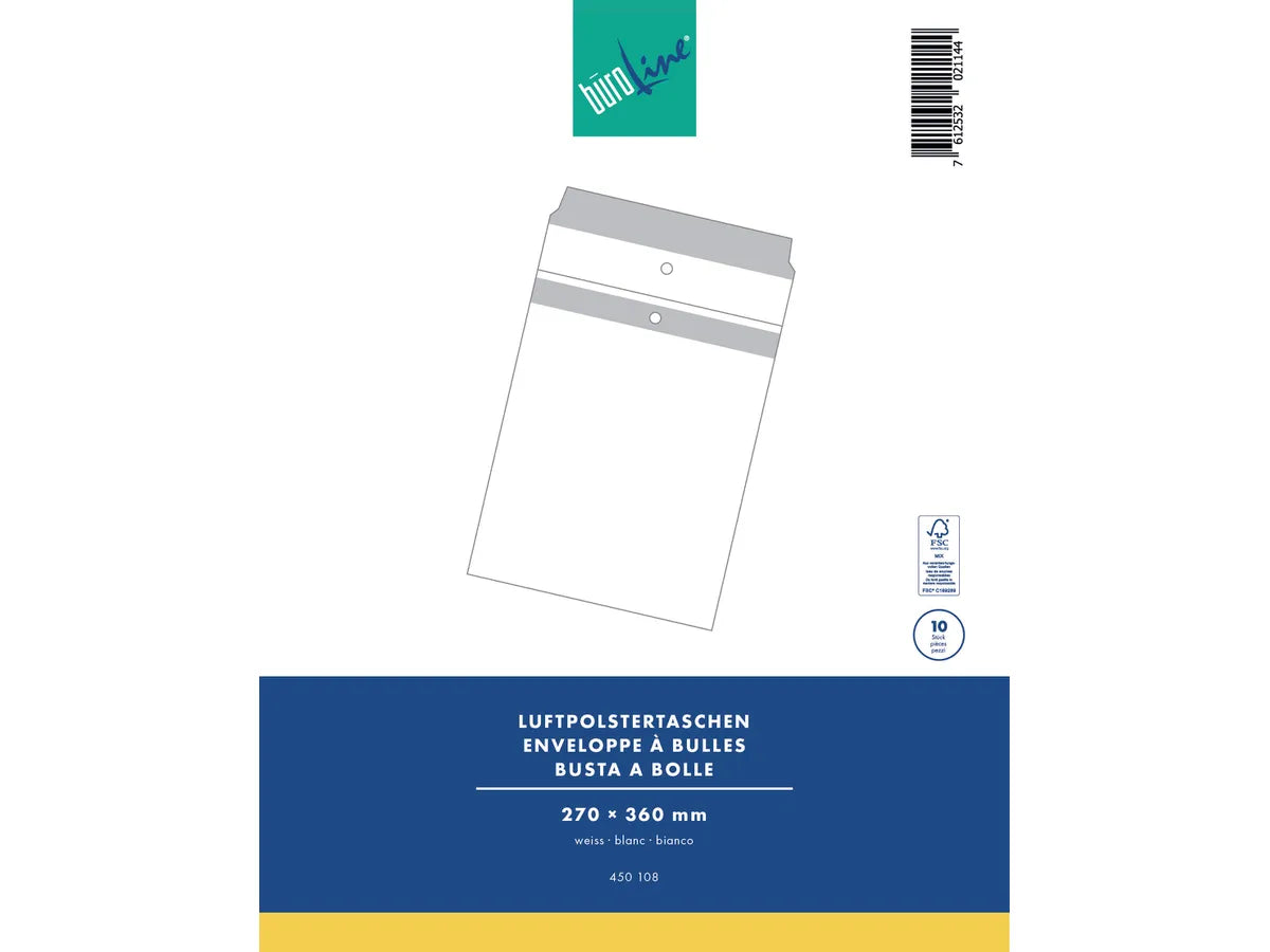 BÜROLINE Enveloppe rembourrée Gr.8 450108 blanc, 10 pcs. 290x370mm