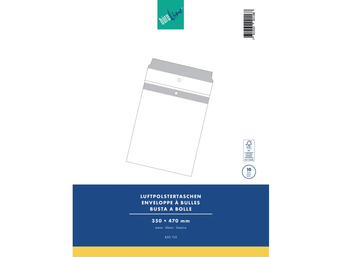 BÜROLINE Enveloppe rembourrée Gr.10 450110 blanc, 10 pcs. 370x480mm