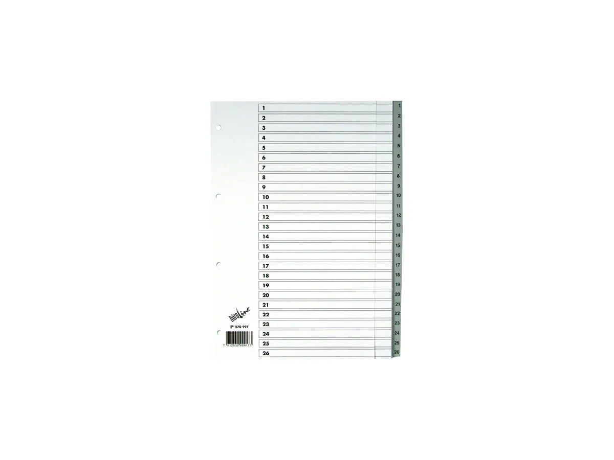 BÜROLINE Répertoires PP gris A4 570997 1-52