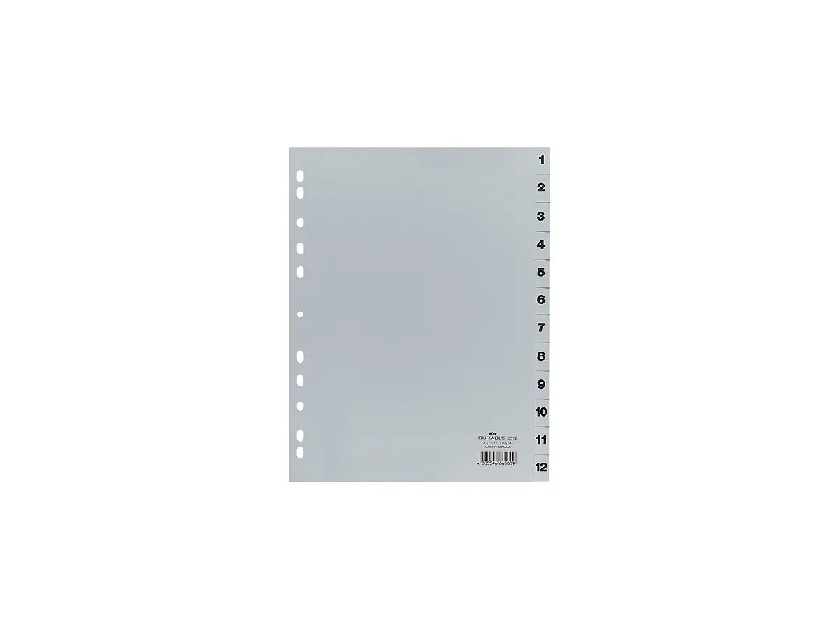 DURABLE Répertoires gris A4 651210 1-12