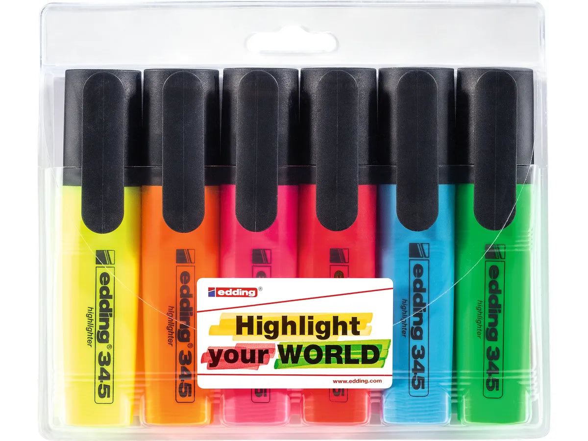 EDDING Textmarker 345 345-E6 6 couleurs ass.
