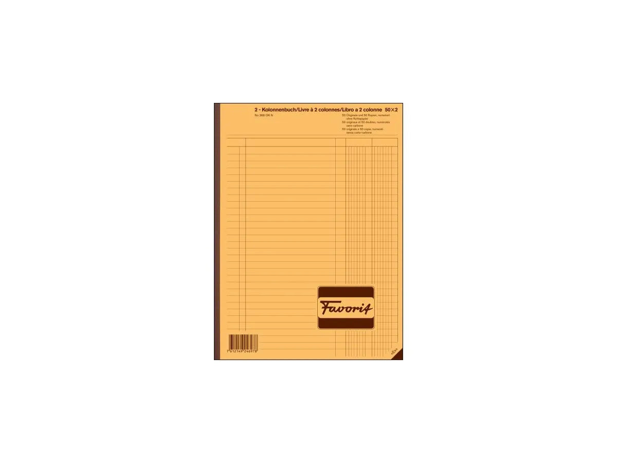 FAVORIT Livre autocopiant 368 OK N blanc/blanc, no.,D/F/I