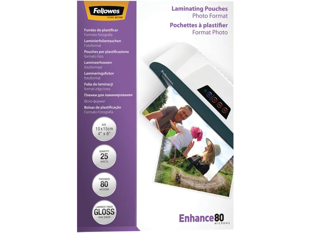 FELLOWES Pochettes à plastifier 10x15 5440602 brillant, 80my 25 pcs.