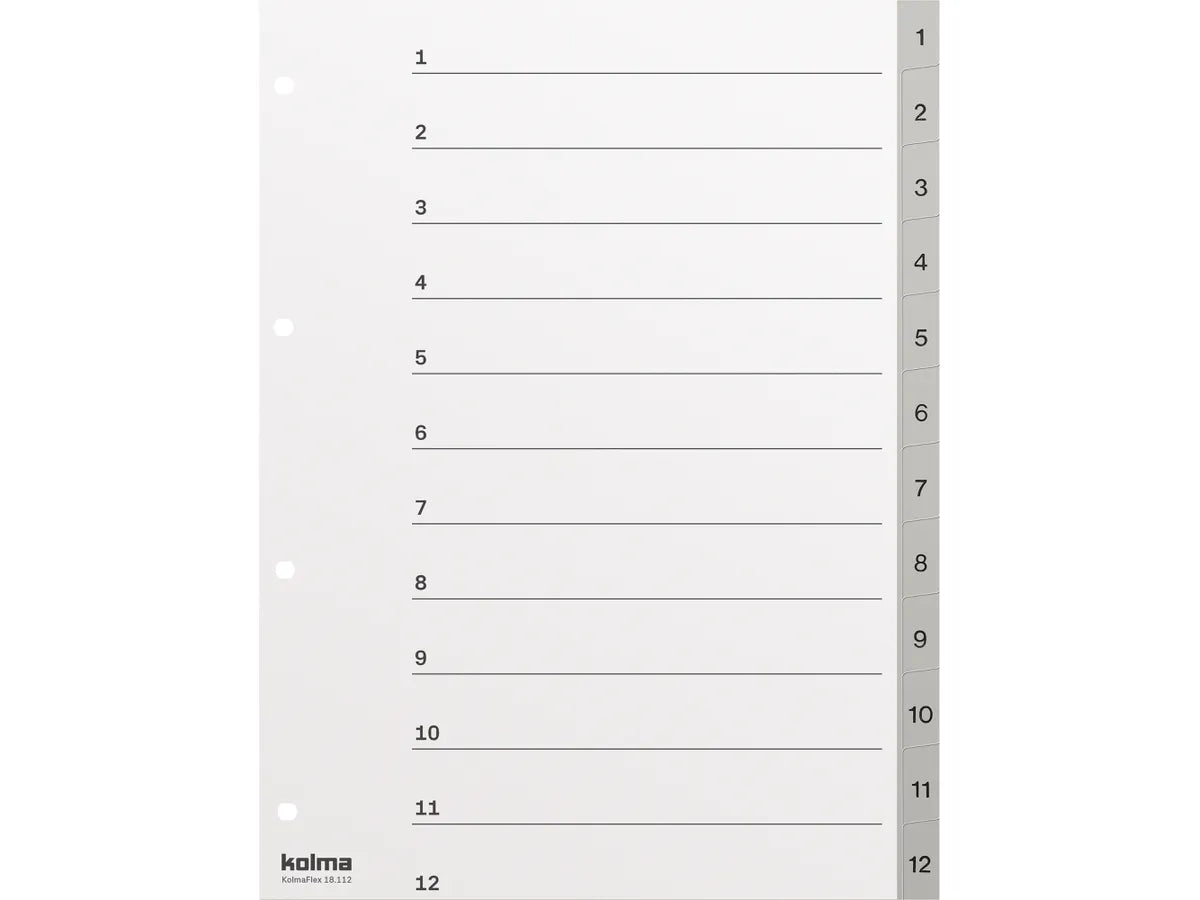 KOLMA Répertoires KolmaFlex A4 18.112.03 gris 1-12