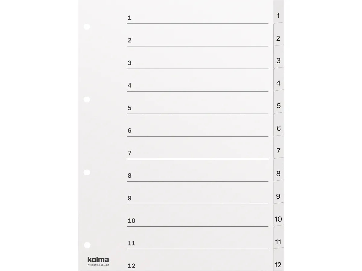 KOLMA Répertoires KolmaFlex A4 18.112.16 blanc 1-12