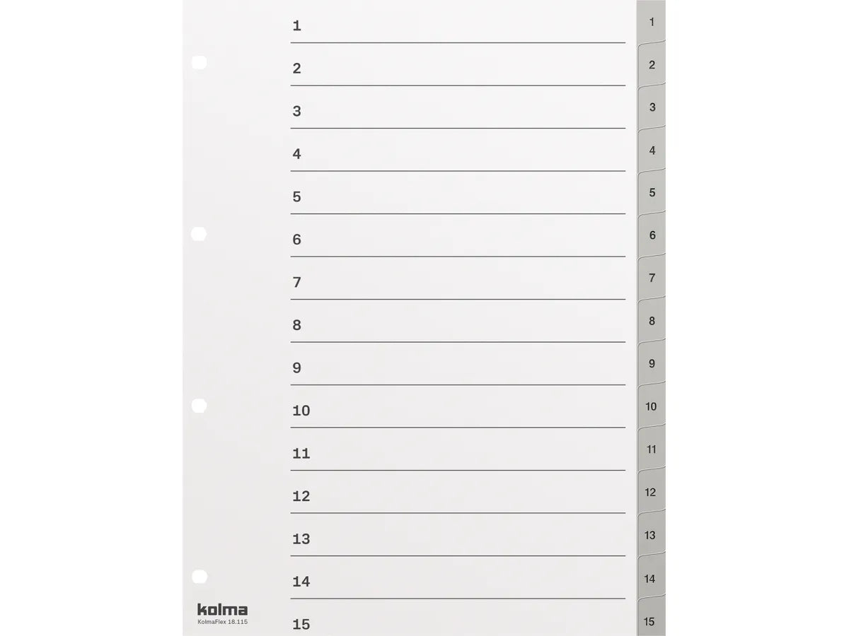 KOLMA Répertoires KolmaFlex A4 18.115.03 gris 1-15