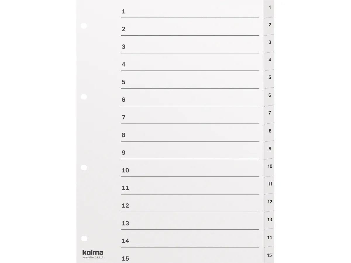KOLMA Répertoires KolmaFlex A4 18.115.16 blanc 1-15