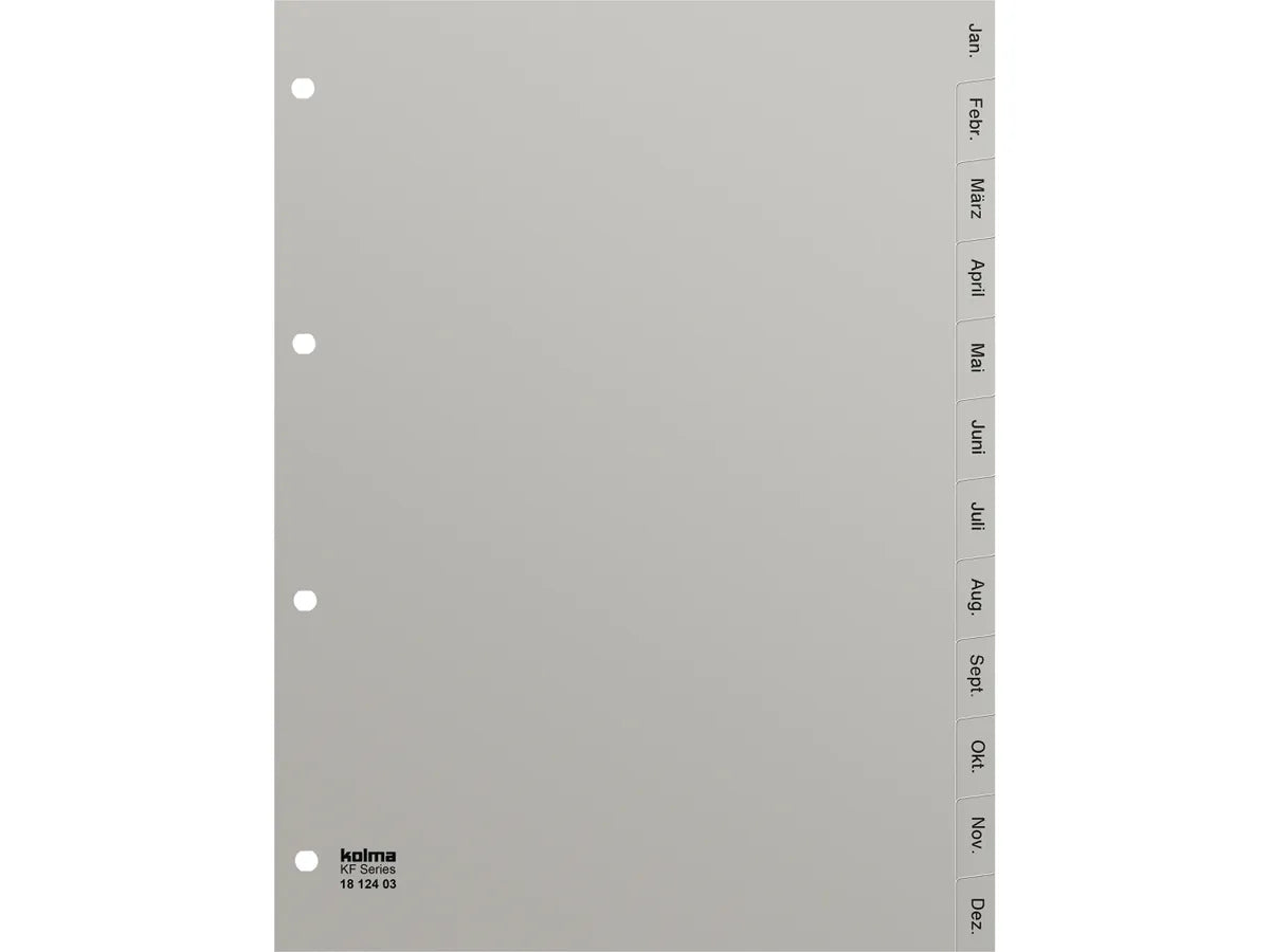 KOLMA Répertoires KolmaFlex A4 18.124.03 gris Jan-Dez (AL)