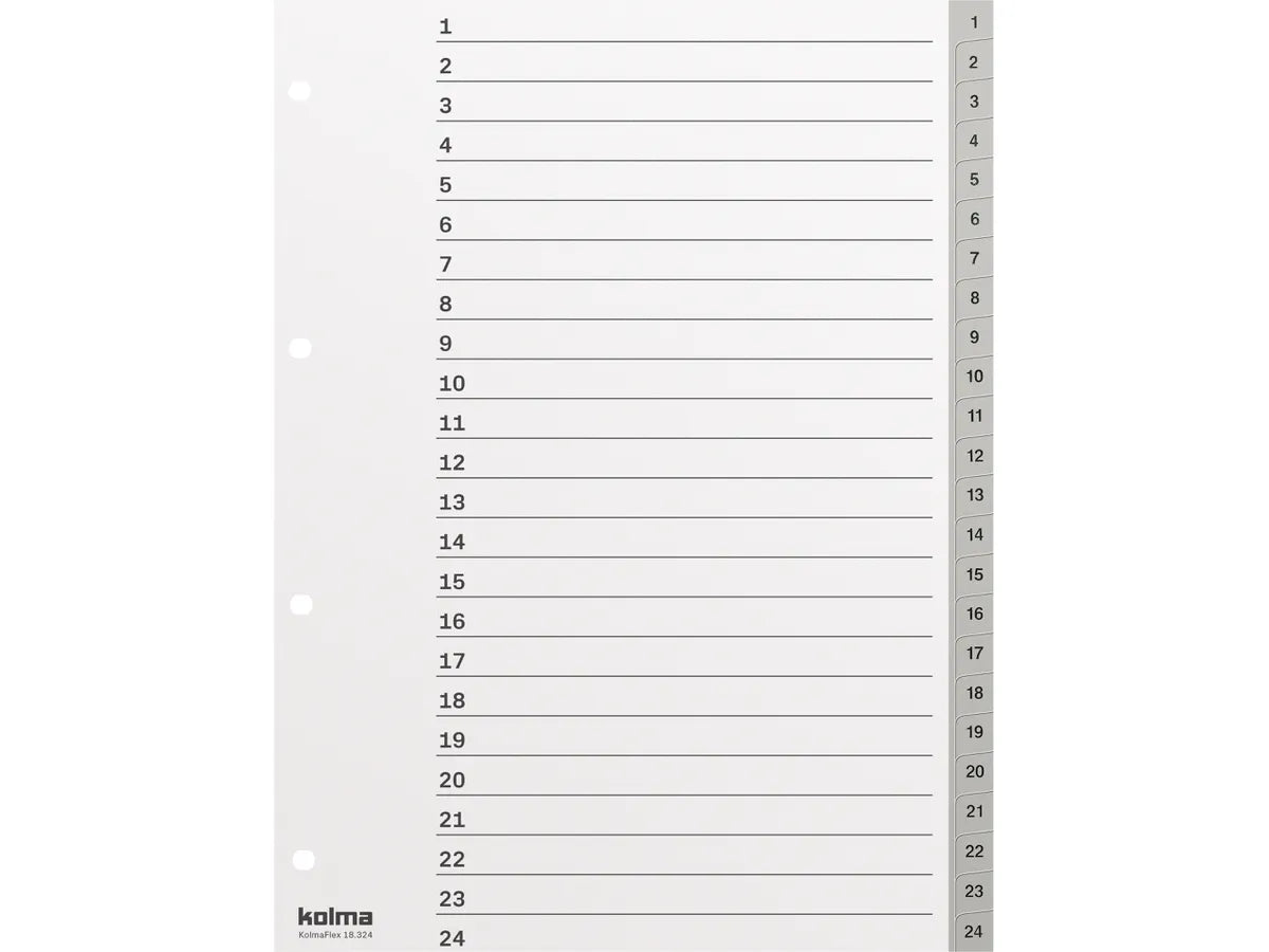 KOLMA Répertoires KolmaFlex A4 18.324.03 gris 1-24