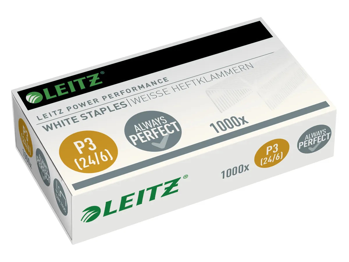 LEITZ Agrafes P3 24/6mm 5554-00-00 galvanisé, blanc 1000 pcs