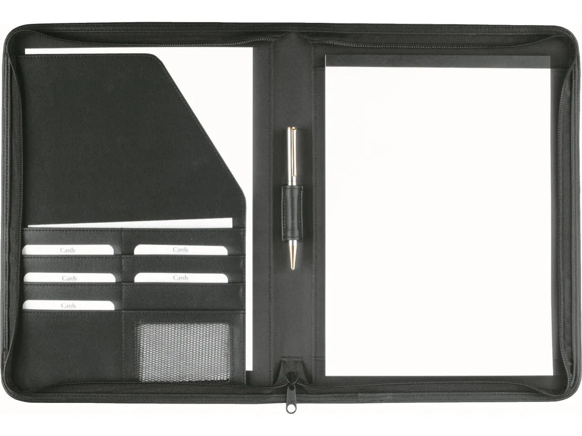 RIDOIDE Serviette d. conf. 260x350mm avec zip, incl. bloc A4 noir