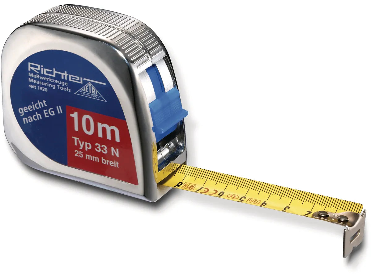 RIEFFEL SWITZERLAND Mètre enroulable 10m 1210 SB chrome