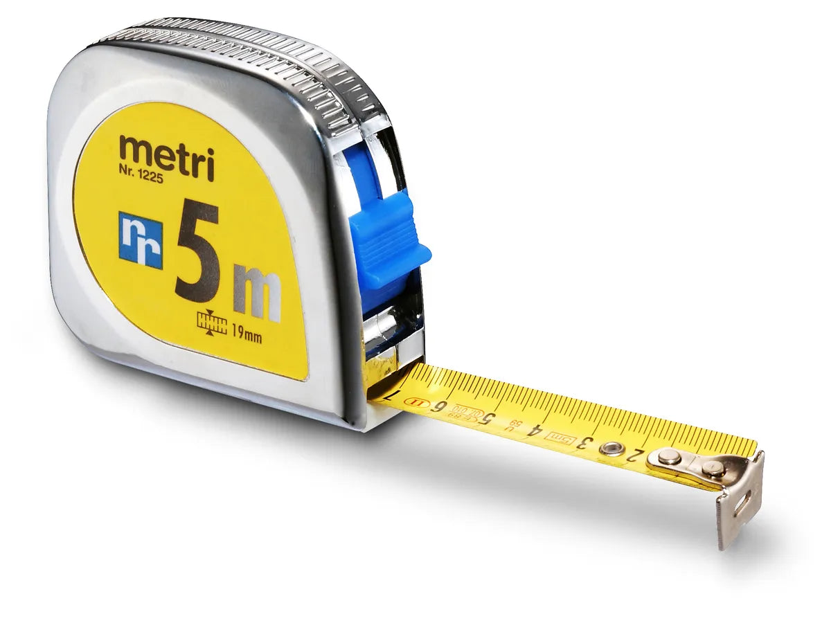 RIEFFEL SWITZERLAND Mètre enroulable 5m 1225 SB chrome