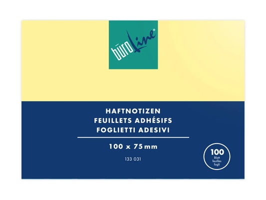 BÜROLINE Notes autocollantes 100x75mm 133031 jaune 100 flls.