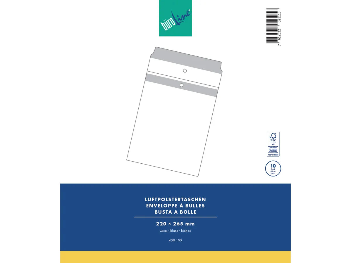 BÜROLINE Enveloppe rembourrée Gr.5 450105 blanc, 10 pcs. 240x275mm