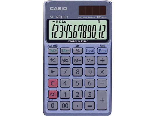 CASIO Calculat.SL-300VER/SL-320TER+ SL320TER+ 12 chiffres bleu clair