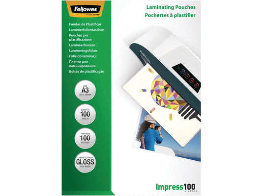 FELLOWES Pochettes à plastifier A3 5351205 brillant, 100my 100 pcs.