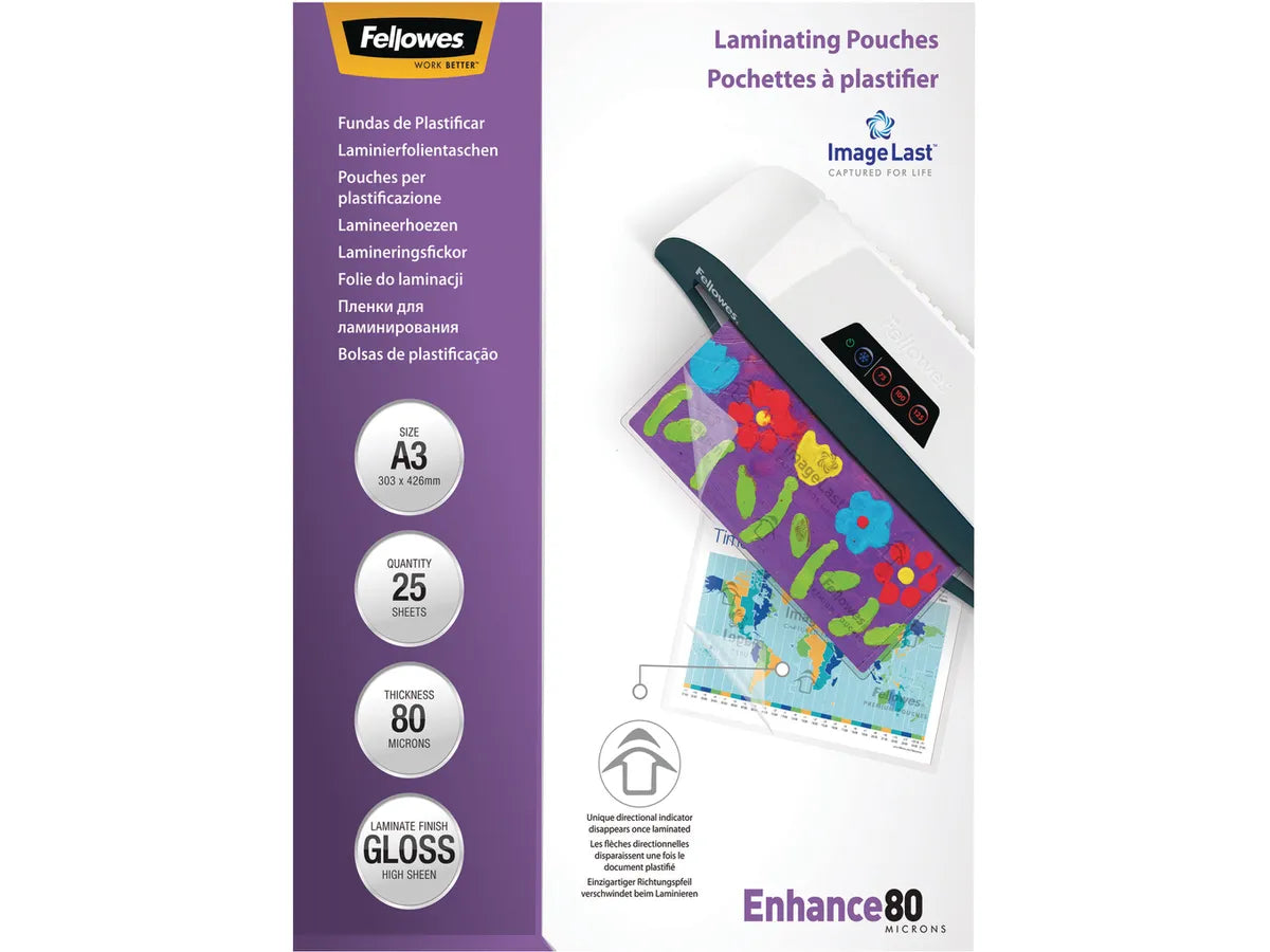 FELLOWES Pochettes à plastifier A3 5396403 brillant, 80my 25 pcs.