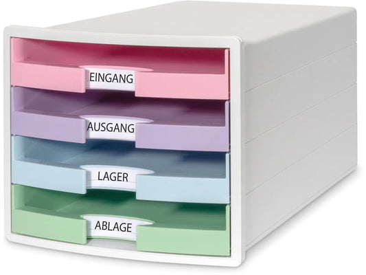 HAN Set tiroirs IMPULS A4/C4 1013-129 blanc/pastel, 4 tiroirs