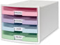 HAN Set tiroirs IMPULS A4/C4 1013-129 blanc/pastel, 4 tiroirs