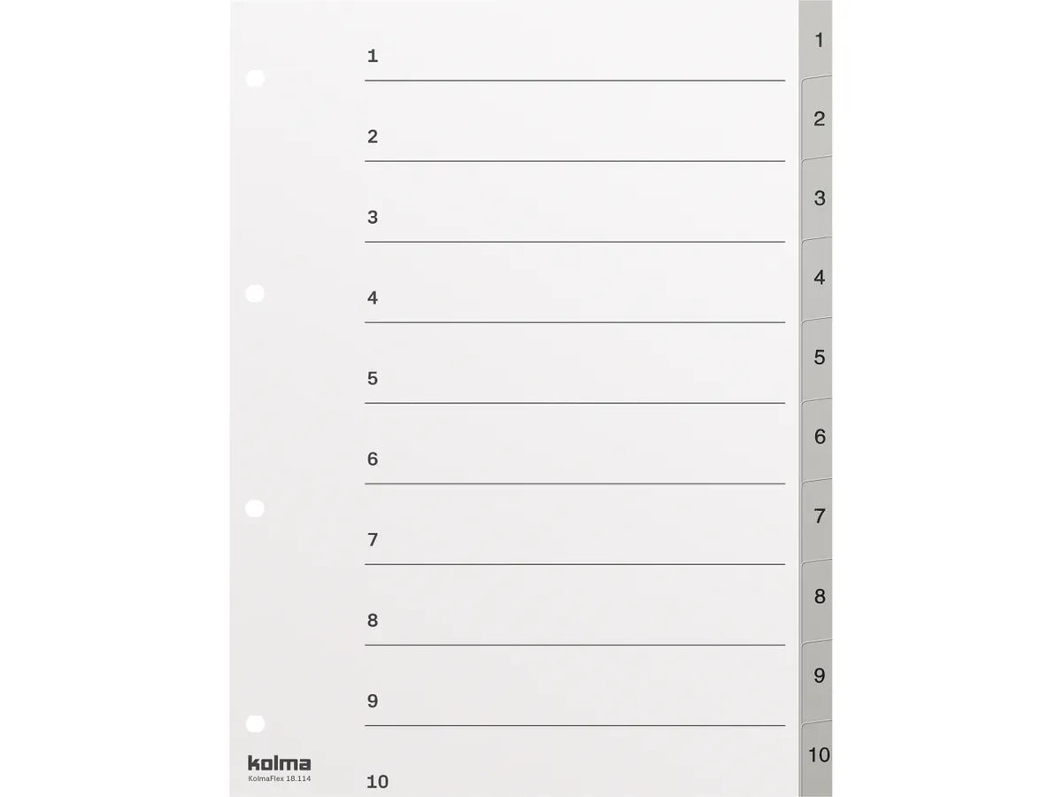KOLMA Répertoires KolmaFlex A4 18.114.03 gris 1-10