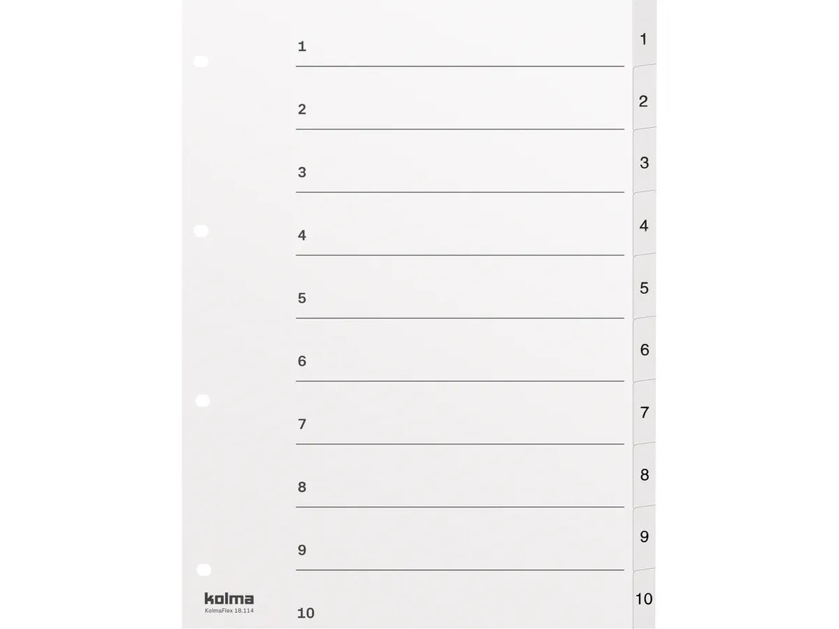 KOLMA Répertoires KolmaFlex A4 18.114.16 blanc 1-10