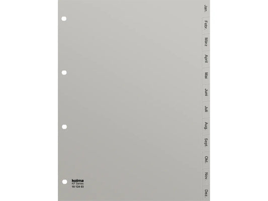 KOLMA Répertoires KolmaFlex A4 18.124.03 gris Jan-Dez (AL)