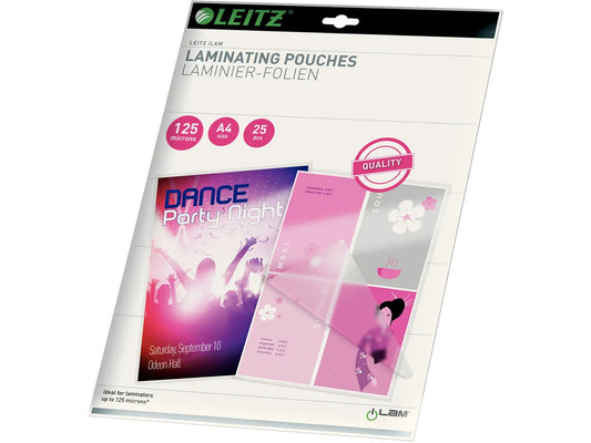 LEITZ Pochettes à plastifier A4 33835 brillant, 125my 25 pcs.