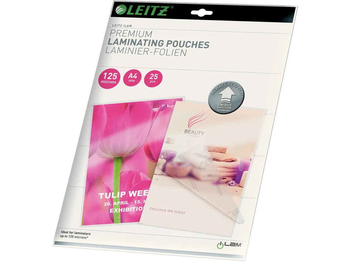 LEITZ Pochettes à plastifier A4 74820000 brillant, 125my 25 pcs.