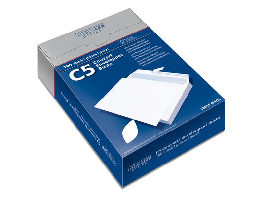 METTLER Enveloppe sans fenêtre C5 8066-100S100 100g, blanc, colle 100 pcs.