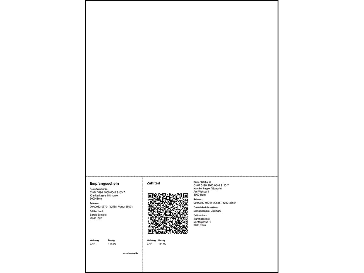 NEUTRAL Bulletin de vers. QR-Facture 88315747 A4 80g, 1000 pcs. perforé