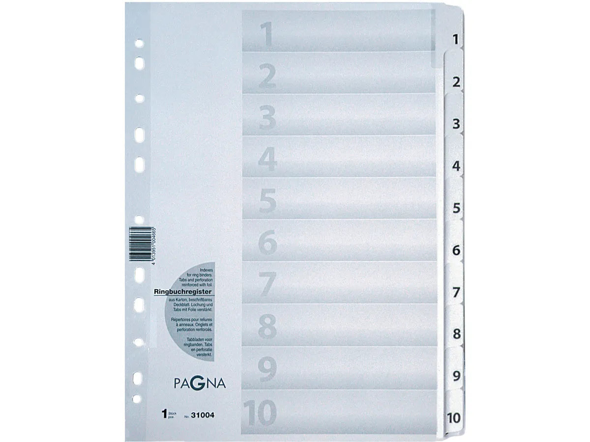 PAGNA Répertoire carton blanc A4 31004-08 10 pcs., 1-10