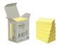 POST-IT Bloc-notes Recycling 38x51mm 653-1B jaune 6x100 feuilles