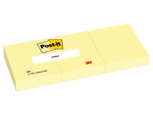 POST-IT Bloc 38x51mm 653Y jaune/100 feuilles 4x3 pièces