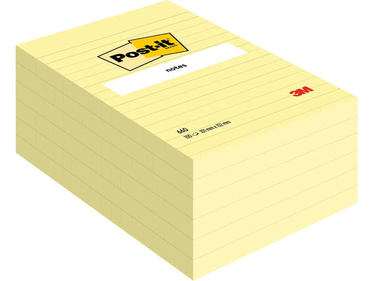 POST-IT Bloc-notes 152x102mm 660Y jaune, 100 flls., lignées
