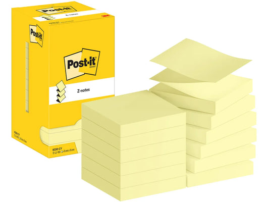 POST-IT Z-Notes 76x76mm R330 CY jaune 12x100 feuilles