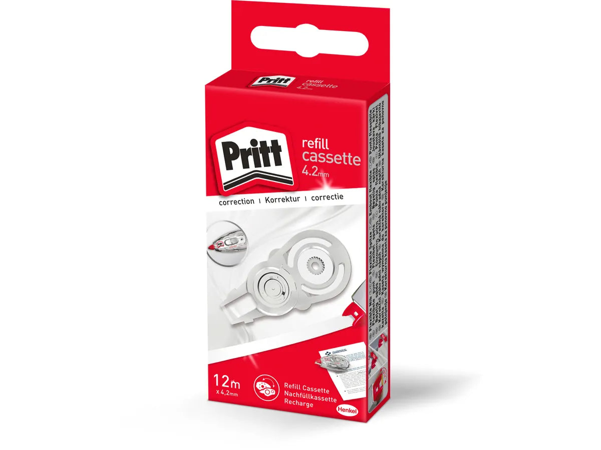 PRITT Cassette refill 4.2mmx12m PRX4H blanc, pour roller correcteur