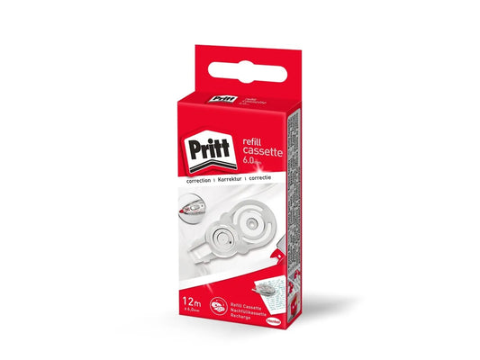 PRITT Cassette reill 6.0mmx12m PRX6H blanc, pour roller correcteur