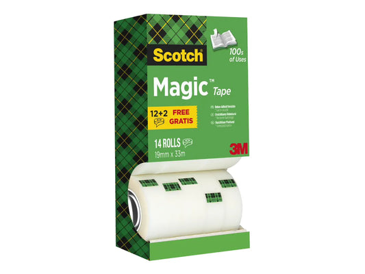 SCOTCH Magic Tape 810 EcoBox 19mmx33m 81933R14RTR transparent, 14 rouleaux