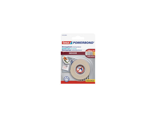 TESA Powerbond Indoor 19mmx1.5m 557400000 Bande montage, double-face