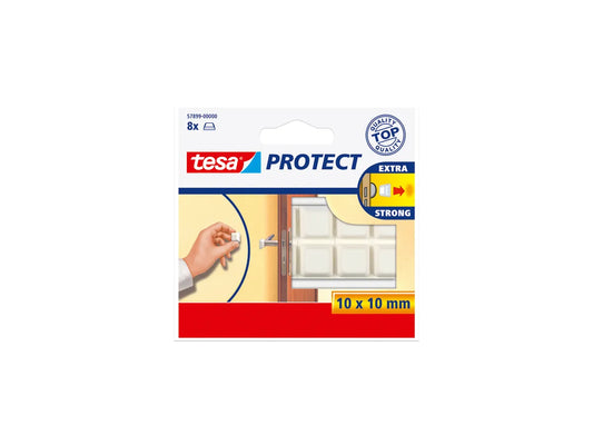 TESA Protect Pastille 10x10mm 578990000 blanc,autocol.,anti-choc 8pcs.